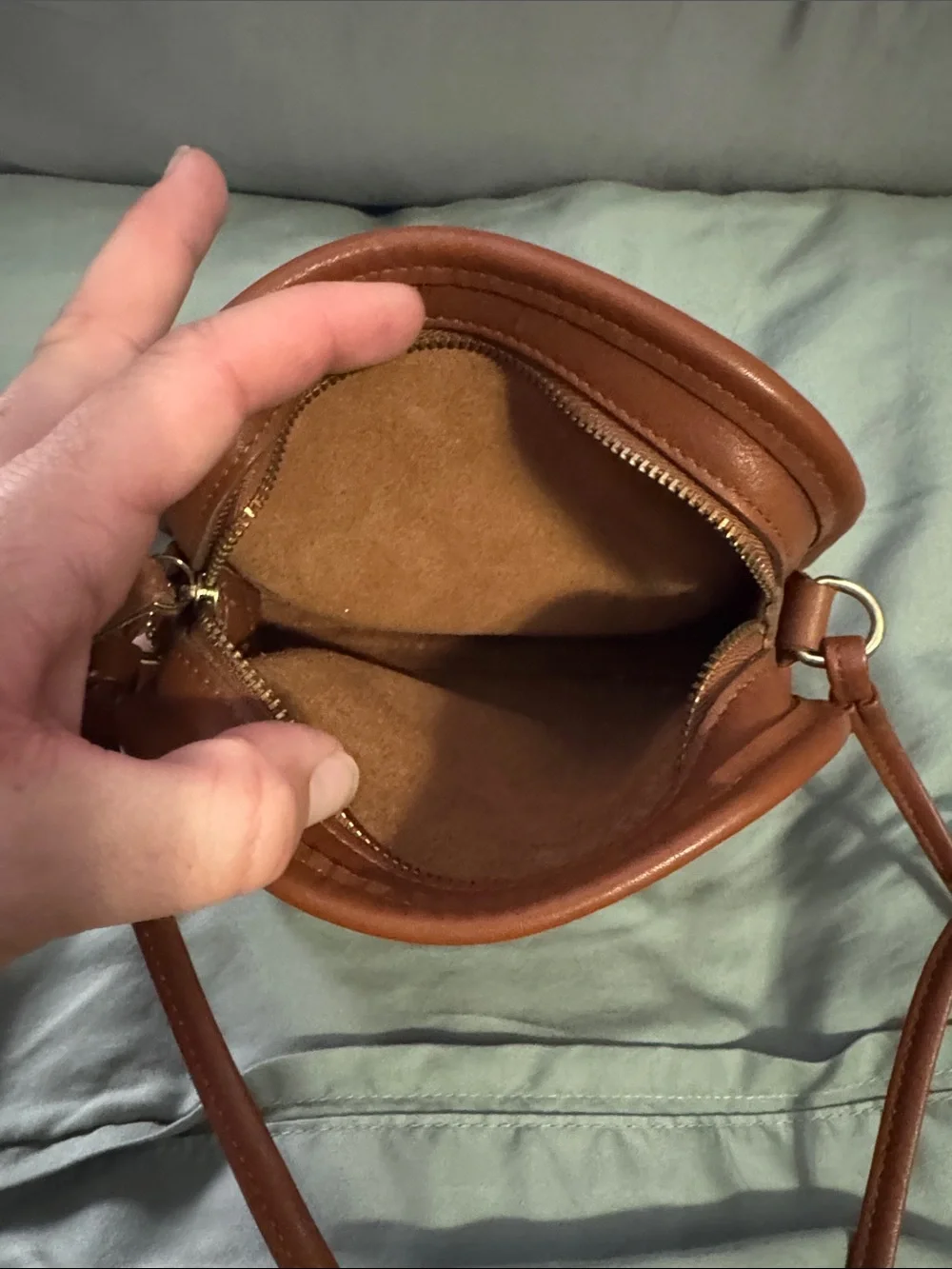 Vintage Coach Mini Abbie Brown Leather Crossbody